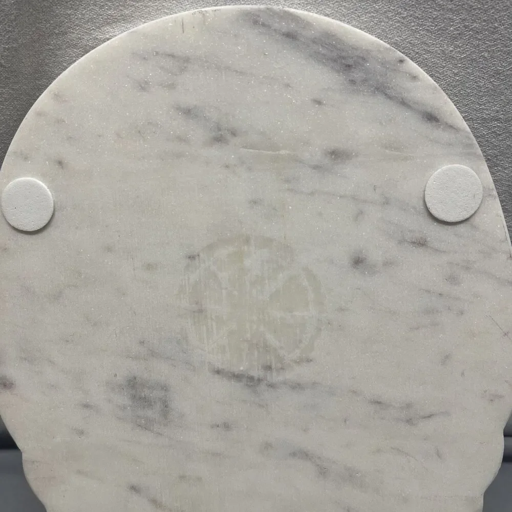 Marble Cheese Board Charcuterie Serving Tray White Skull Halloween Witch Goth